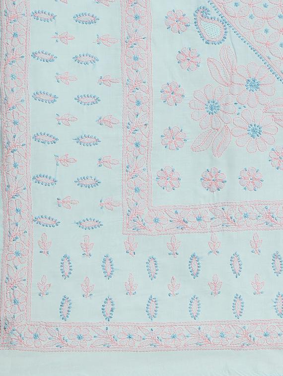 ada hand-embroidered blue chikankari saree with blouse - 17772687 - Standard Image - 5