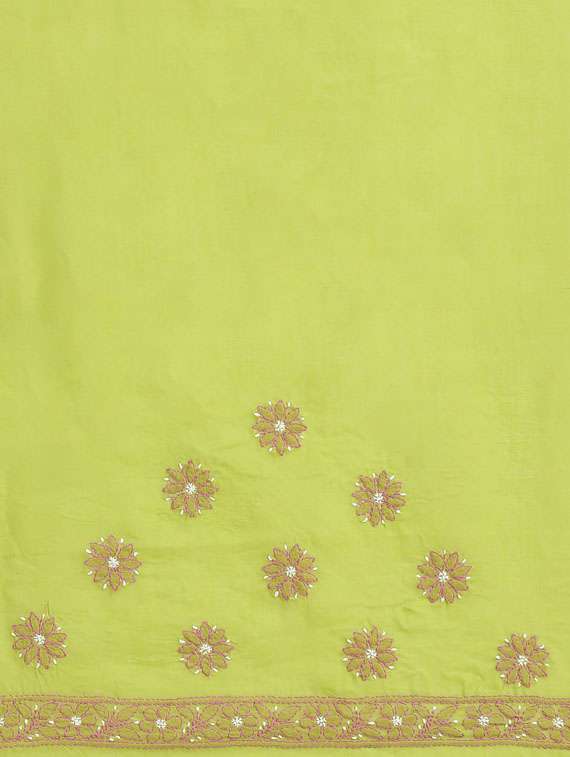 ada hand-embroidered green chikankari saree with blouse - 17772688 -  Standard Image - 3