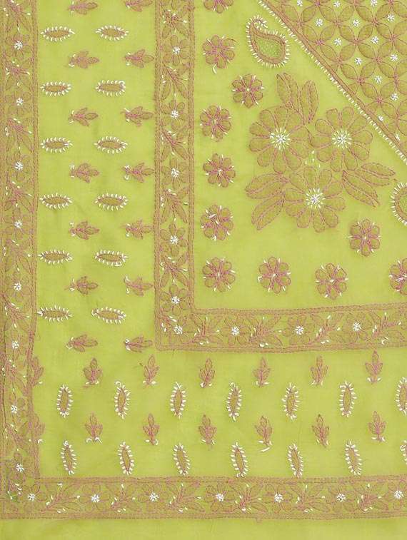 ada hand-embroidered green chikankari saree with blouse - 17772688 -  Standard Image - 5