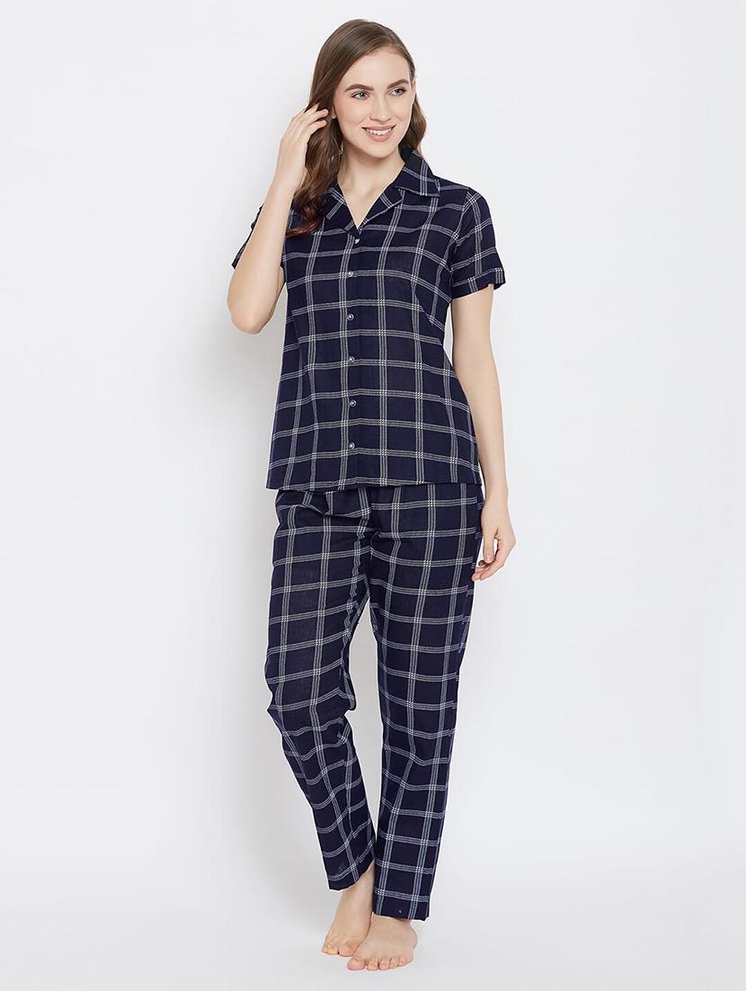 checkered nightwear pajama set - 17773269 -  Zoom Image - 0