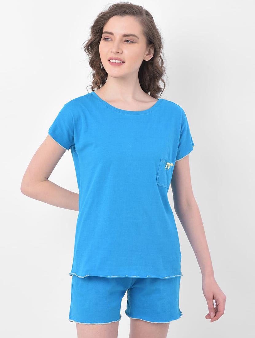 solid nightwear shorts set - 17773270 - Zoom Image - 0