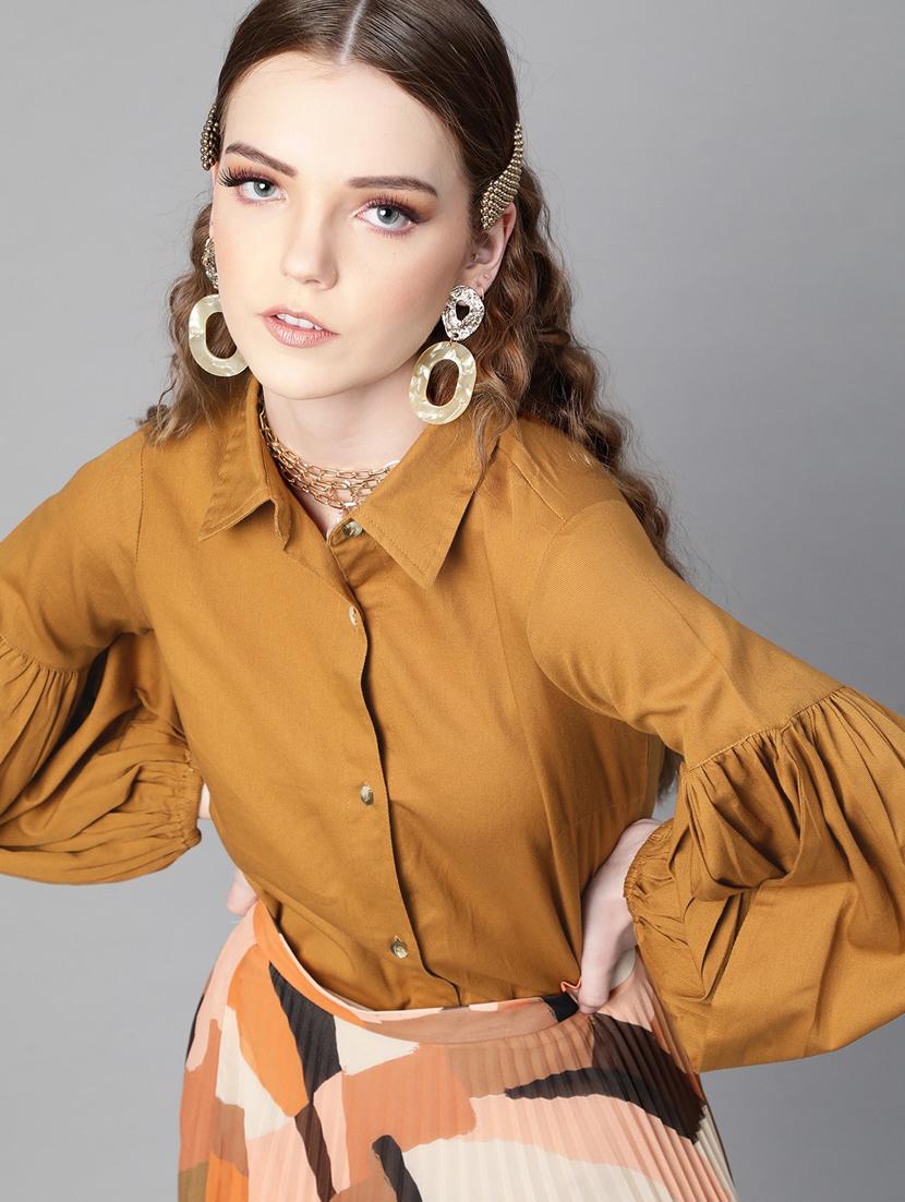bishop sleeve solid regular shirt - 17773427 - Zoom Image - 0