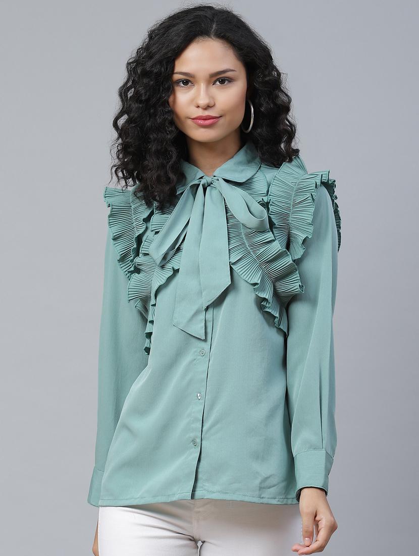 tie know frill detail regular shirt - 17773442 - Zoom Image - 0