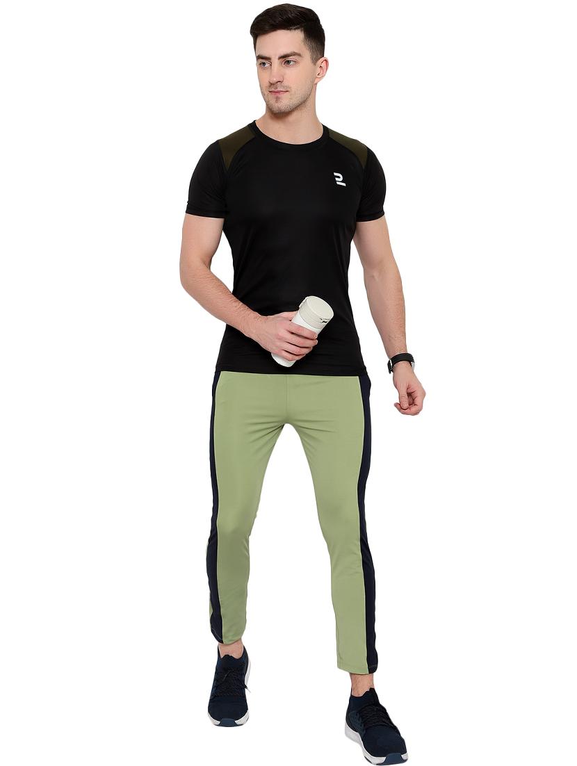 olive green side taped full length track pant - 17774150 - Standard Image - 3