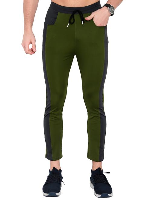 olive green side taped full length track pant - 17774152 - Standard Image - 0