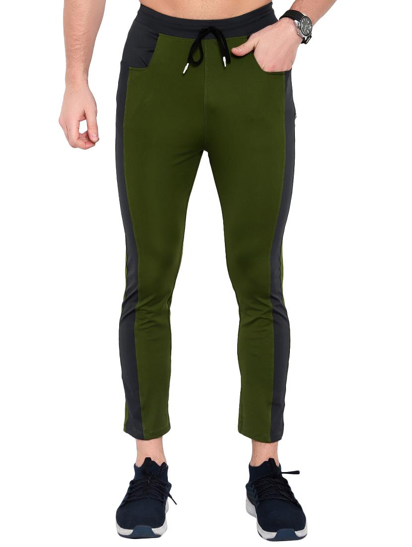 olive green side taped full length track pant - 17774152 - Zoom Image - 0