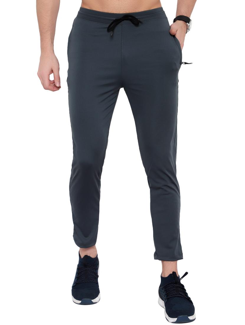 grey solid full length track pant - 17774159 -  Zoom Image - 0