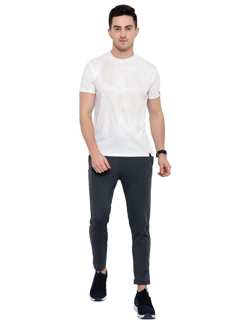 grey solid full length track pant - 17774159 - Standard Image - 3