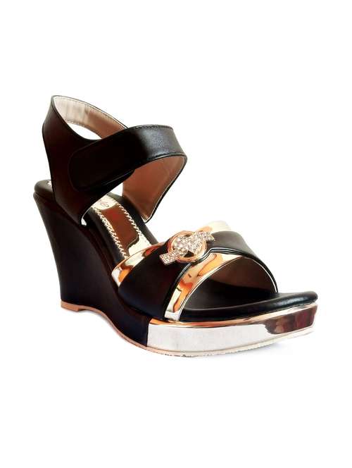 canvi women's pink classic wedge heeled sandal,premium faux leather casual sandals for girls… - 17774456 - Standard Image - 0