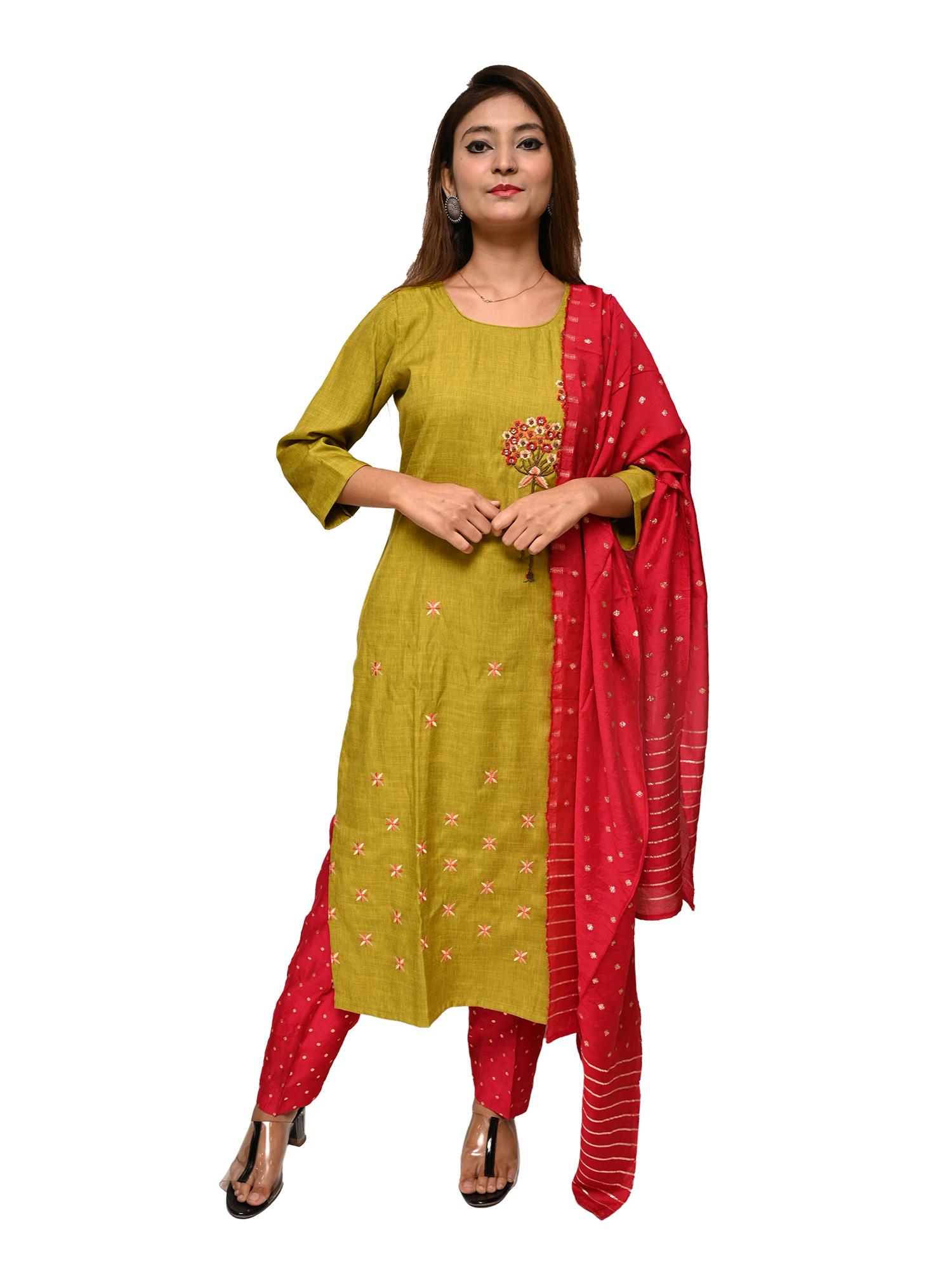 kurta pant dupatta set - 17775056 - Zoom Image - 0