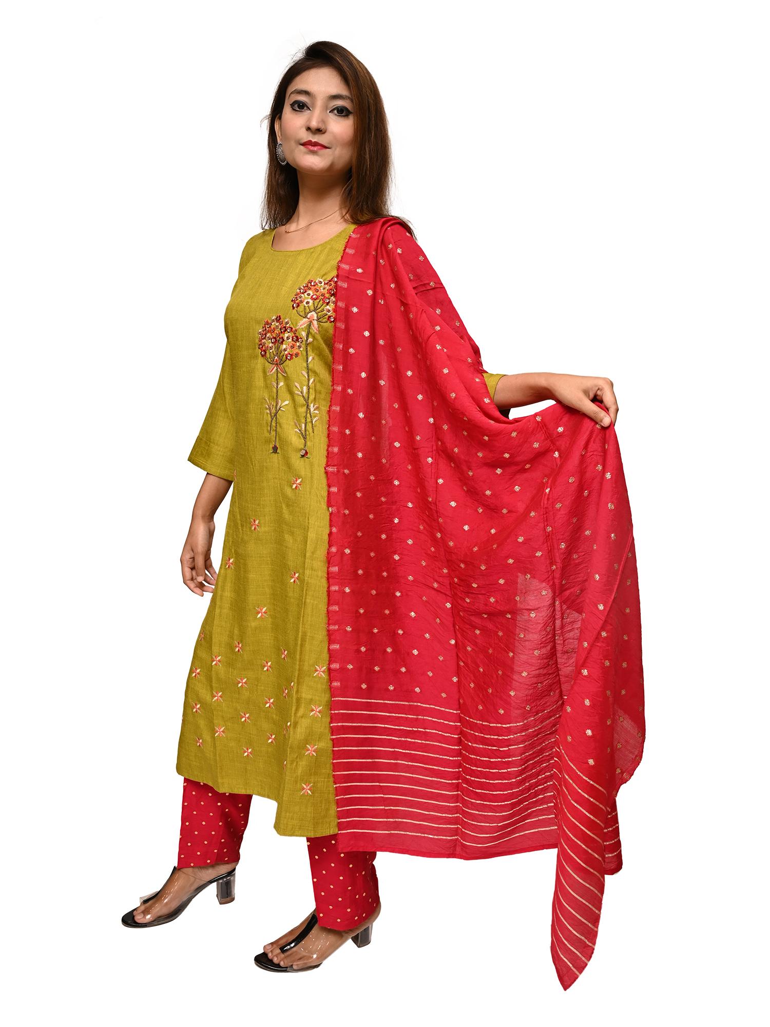kurta pant dupatta set - 17775056 - Standard Image - 3