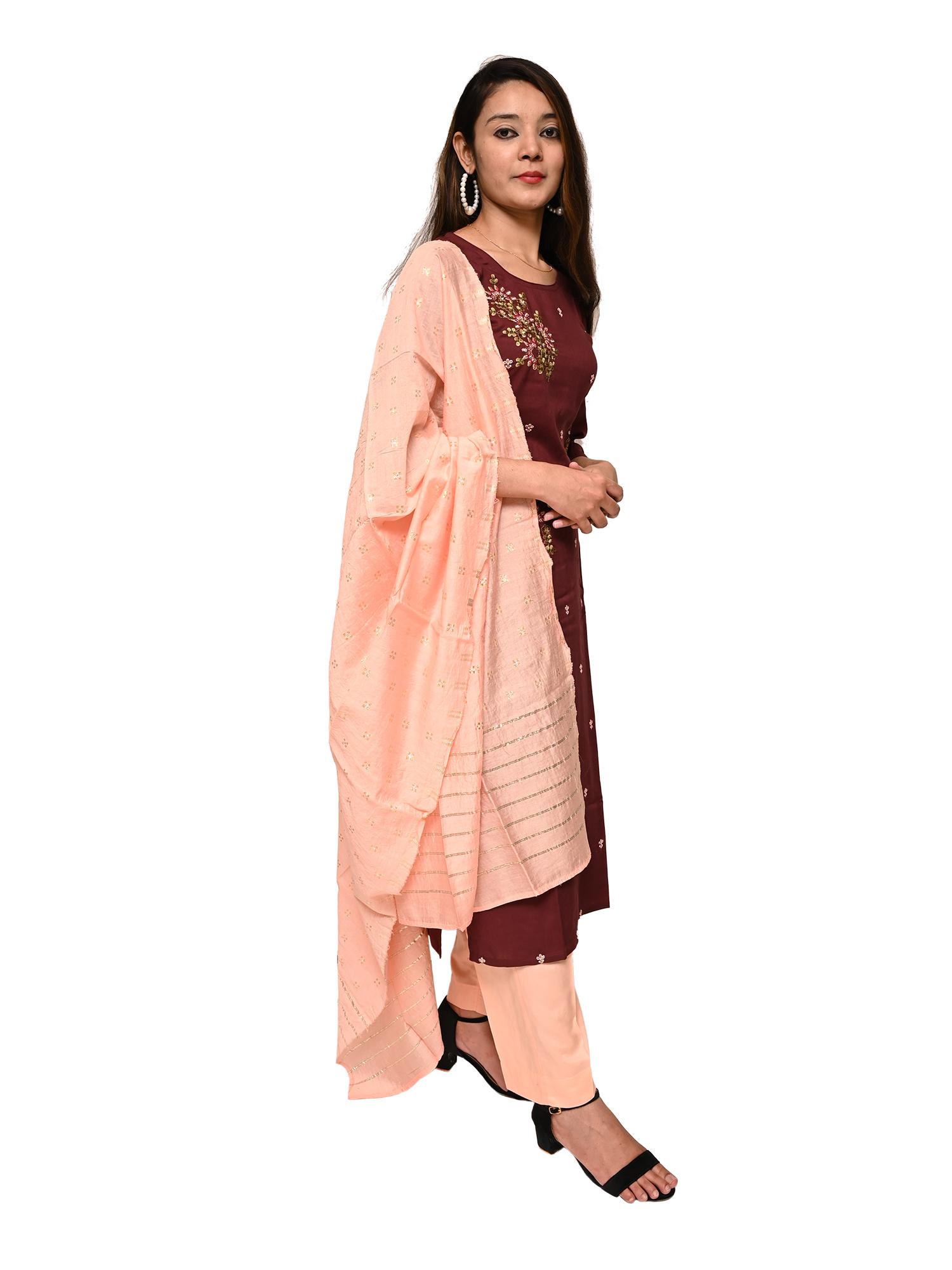 kurta pant dupatta set - 17775087 - Standard Image - 3