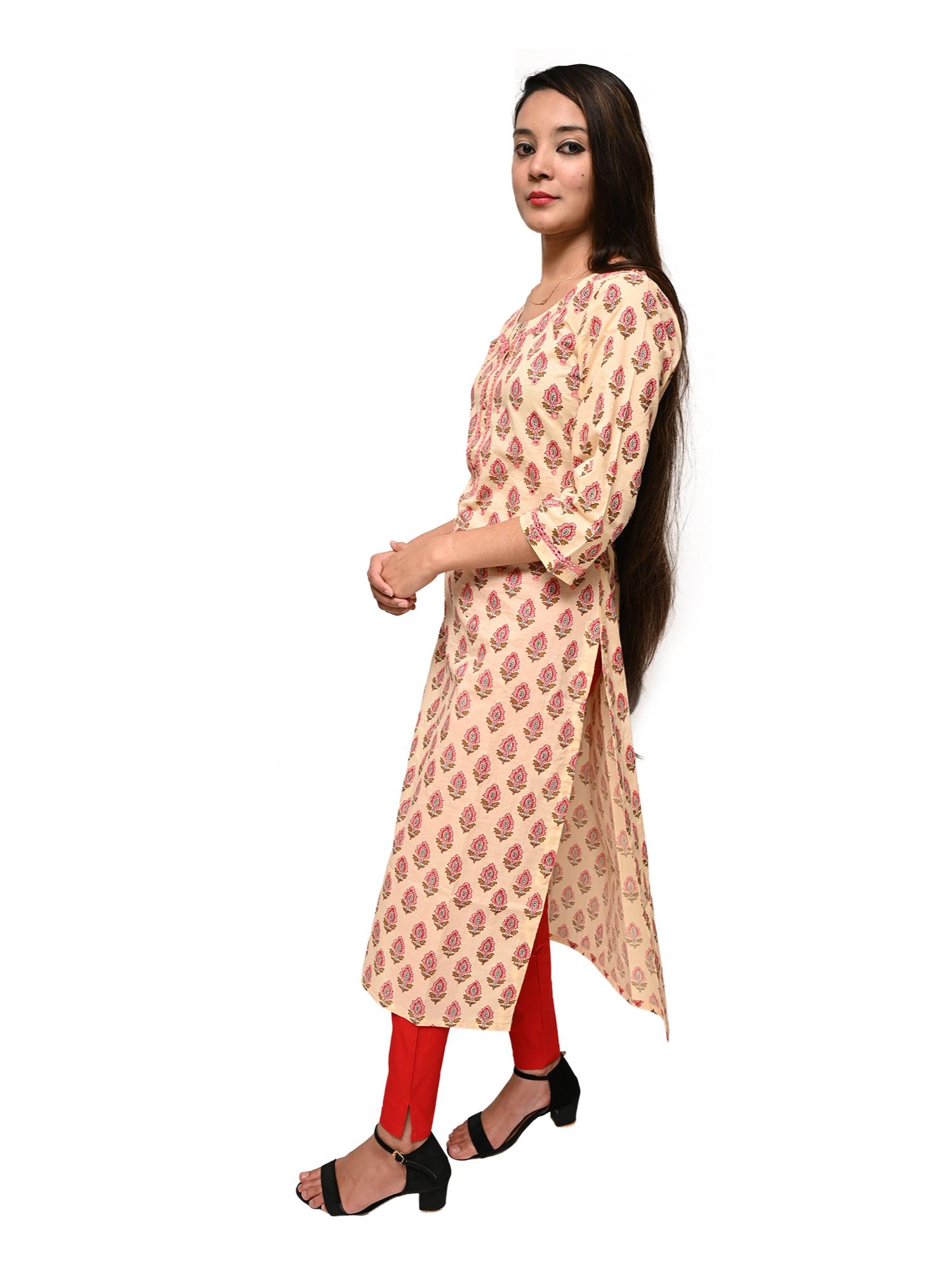 afsana flared kurta straight printed color - 17775137 - Standard Image - 3