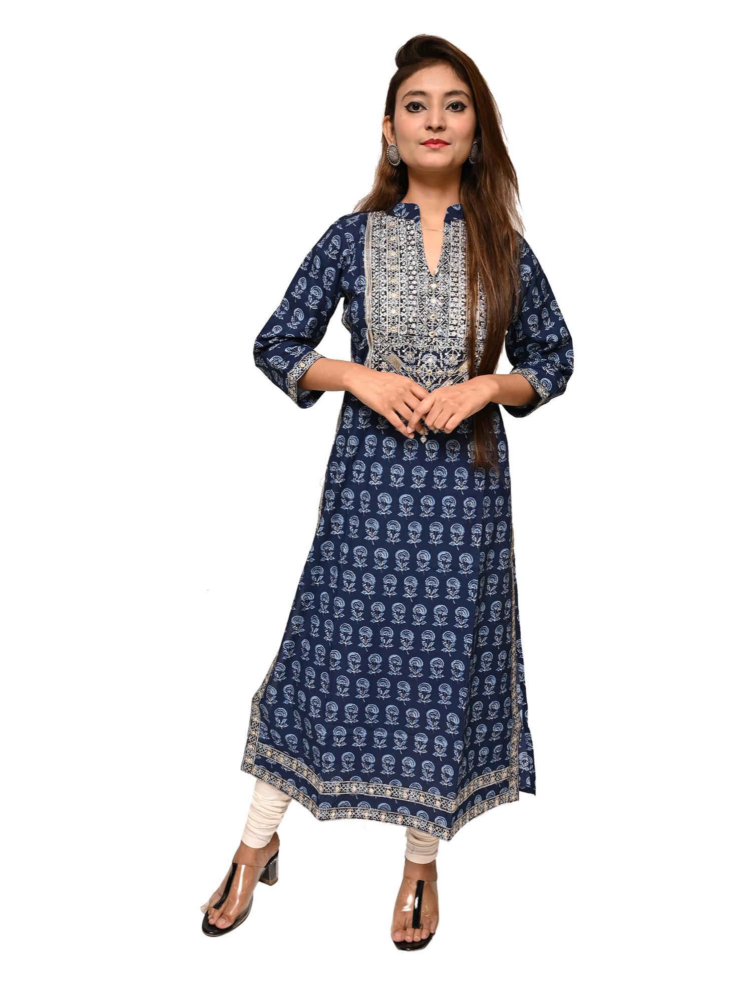 afsana flared kurta straight printed color - 17775142 - Zoom Image - 0
