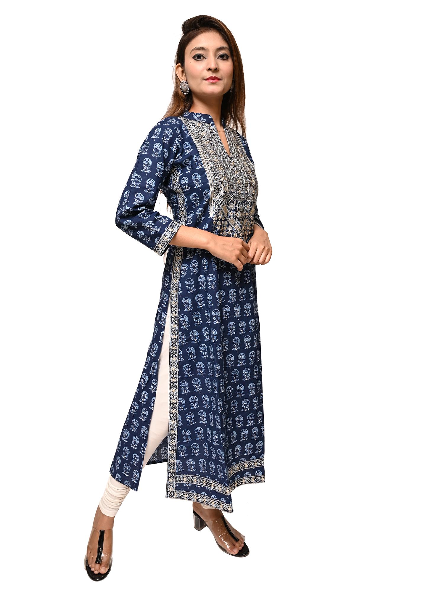 afsana flared kurta straight printed color - 17775142 - Standard Image - 3