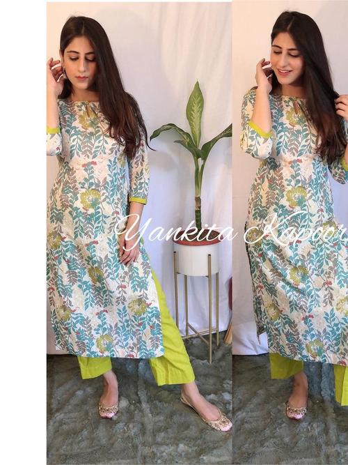 fabric- reyon ????kurti with pant - 17775240 - Standard Image - 0