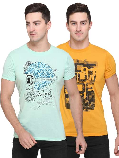 set of 2 multi colored printed t-shirt  - 17775707 -  Standard Image - 0