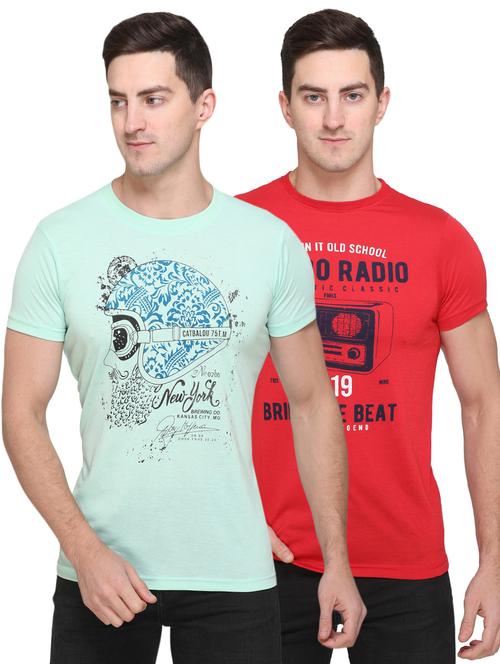 set of 2 multi colored printed t-shirt  - 17775708 -  Standard Image - 0