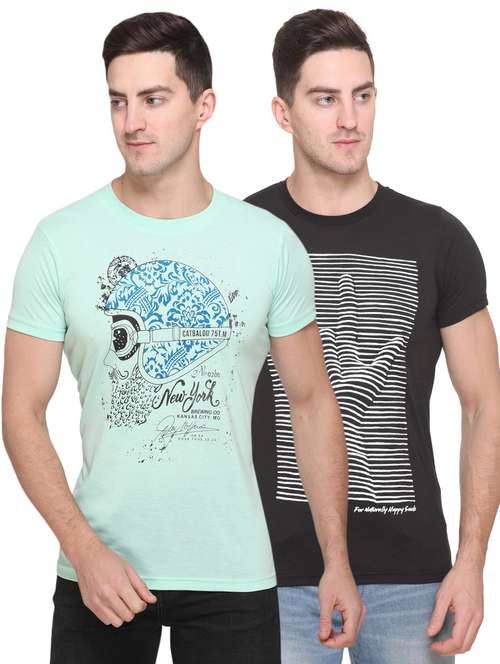 set of 2 multi colored printed t-shirt - 17775709 - Standard Image - 0