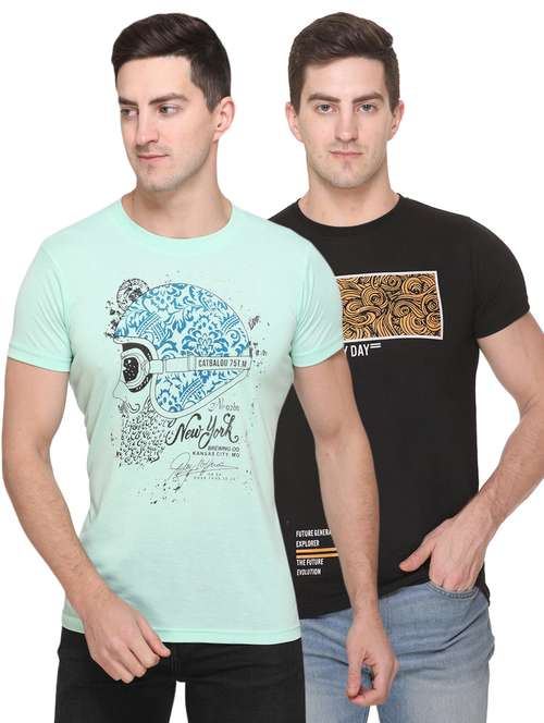 set of 2 multi colored printed t-shirt  - 17775712 -  Standard Image - 0