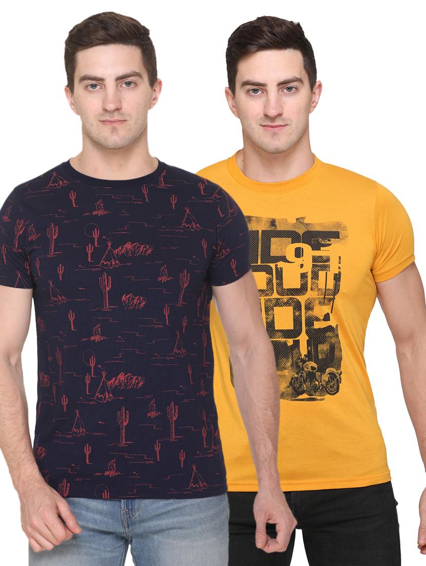 set of 2 multi colored printed t-shirts - 17775722 - Zoom Image - 0