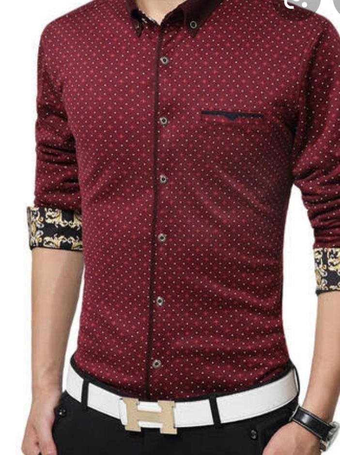 red cotton casual shirt - 17776239 - Zoom Image - 0