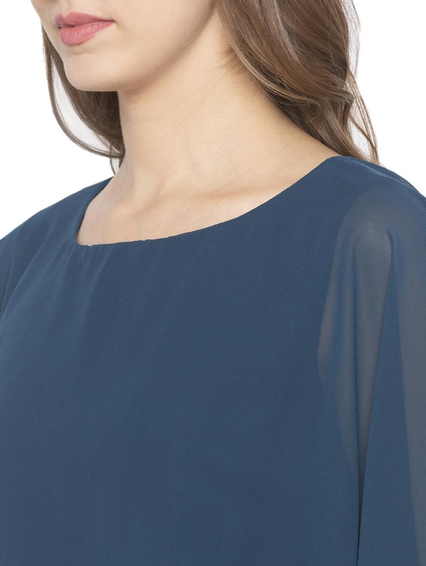 cape sleeved solid shift dress - 17776341 - Standard Image - 3