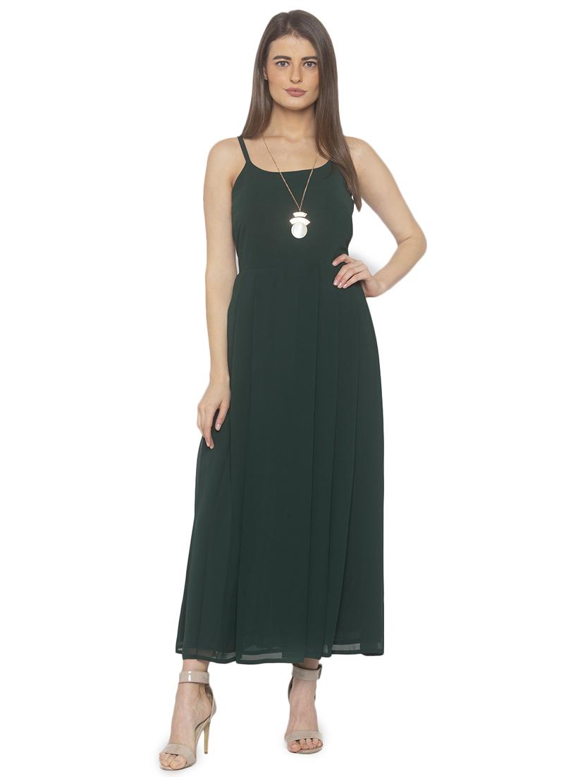 cami neck solid fit & flare dress - 17776388 -  Zoom Image - 0