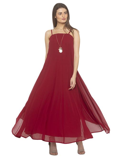 cami neck solid fit & flare dress - 17776410 -  Standard Image - 0