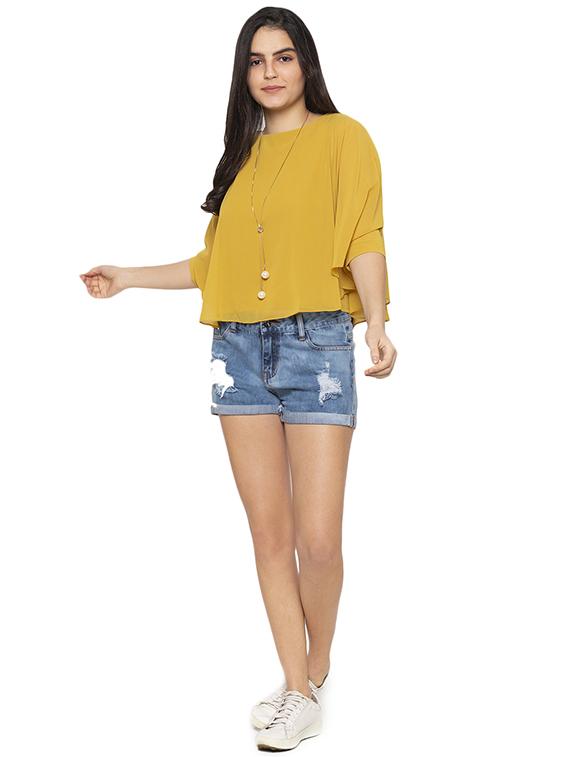 cape sleeved solid top - 17776506 - Standard Image - 3