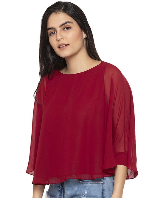 cape sleeved solid top - 17776512 - Standard Image - 0