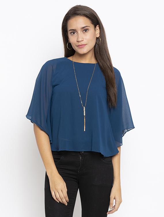 cape sleeved crop top  - 17776535 -  Zoom Image - 0