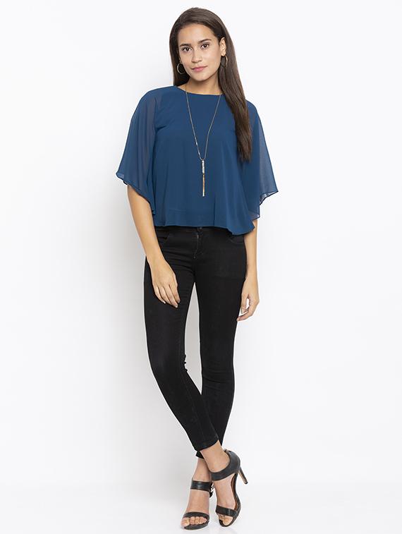 cape sleeved crop top - 17776535 - Standard Image - 3