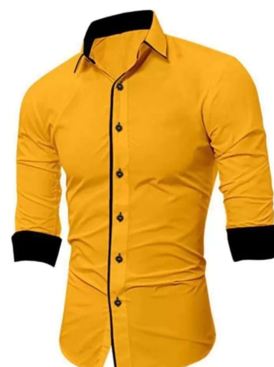 yellow cotton casual shirt - 17777291 - Zoom Image - 0