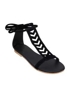black slip on sandal - 17778253 - Standard Image - 3