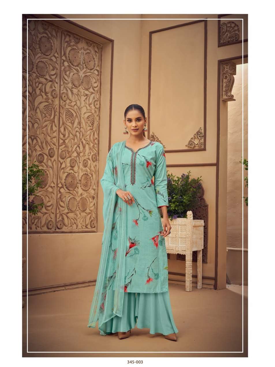 lightblue cottonsilk ethnic dress - 17778824 - Zoom Image - 0