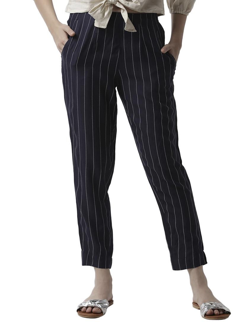 blue striped cigarette pants trouser - 17778923 - Zoom Image - 0