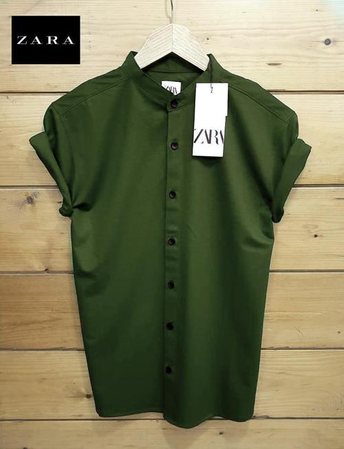 green cottonlycra casual shirt - 17779189 - Standard Image - 0