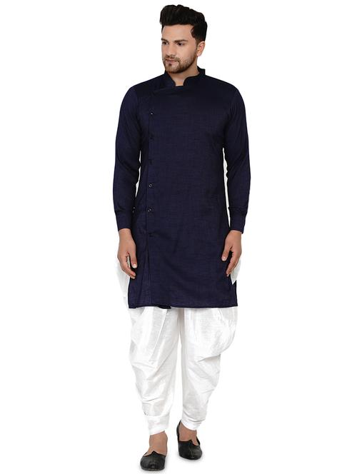 navy blue solid long kurta - 17779397 -  Standard Image - 0