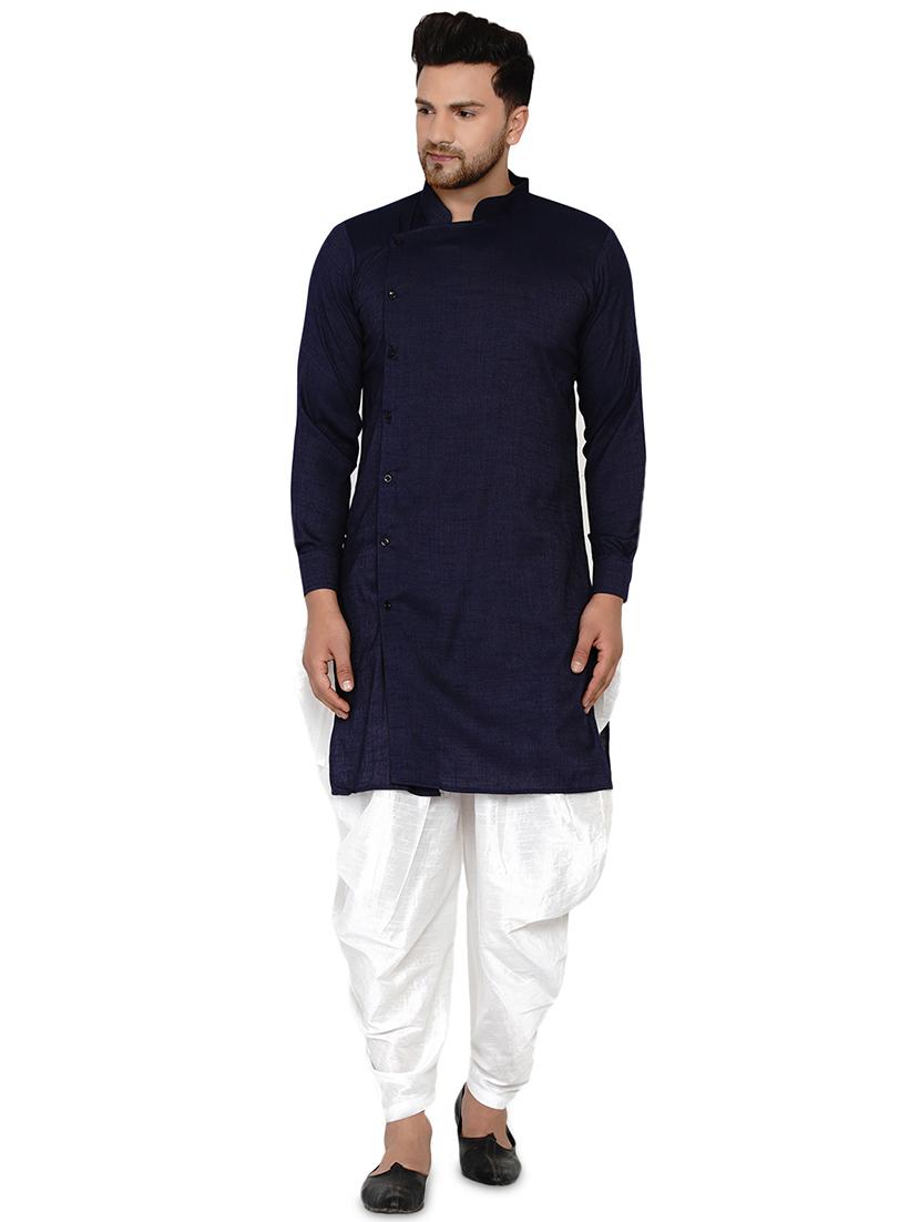 navy blue solid long kurta - 17779397 -  Zoom Image - 0