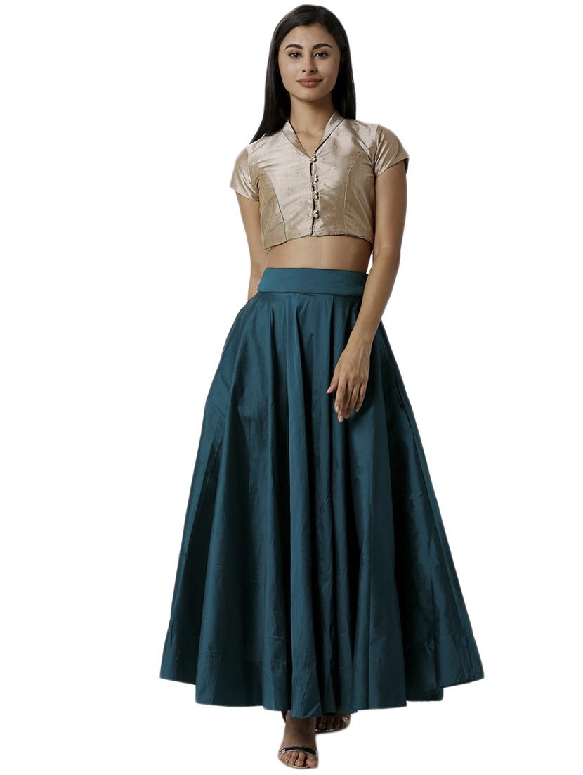 high rise solid flared skirt - 17779945 - Standard Image - 3