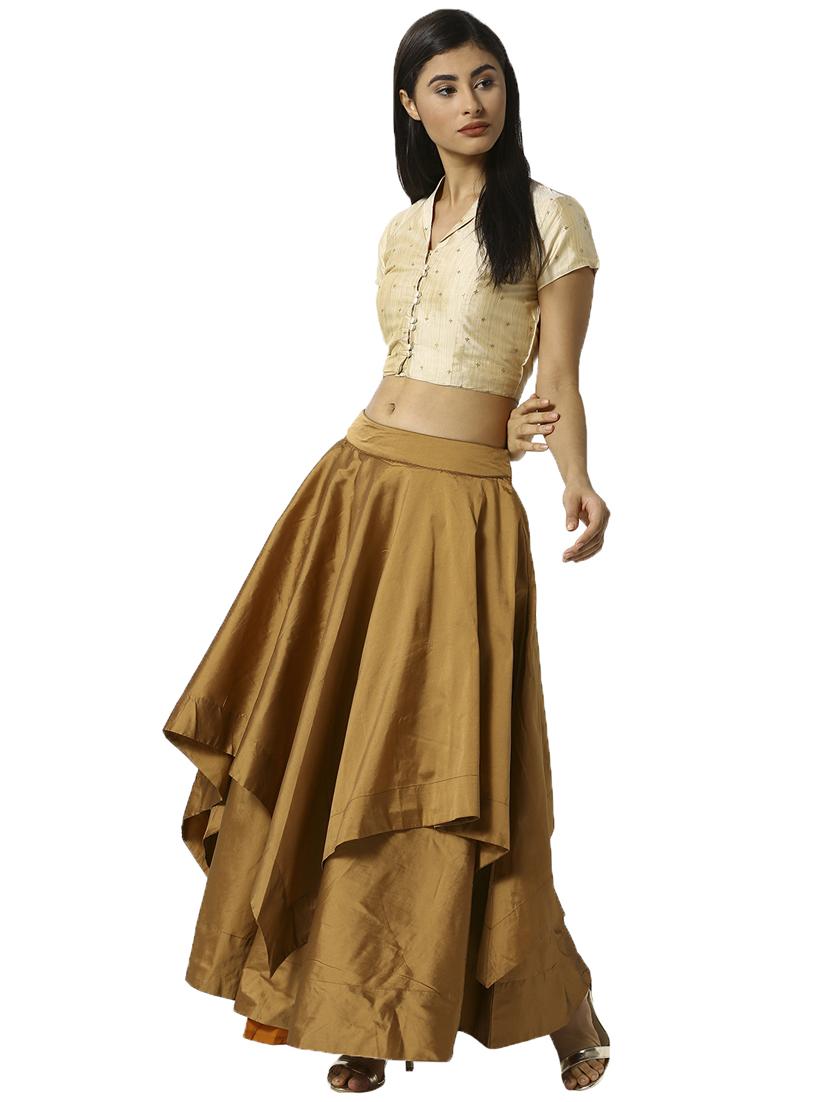 asymmetric solid skirt - 17779948 - Standard Image - 3