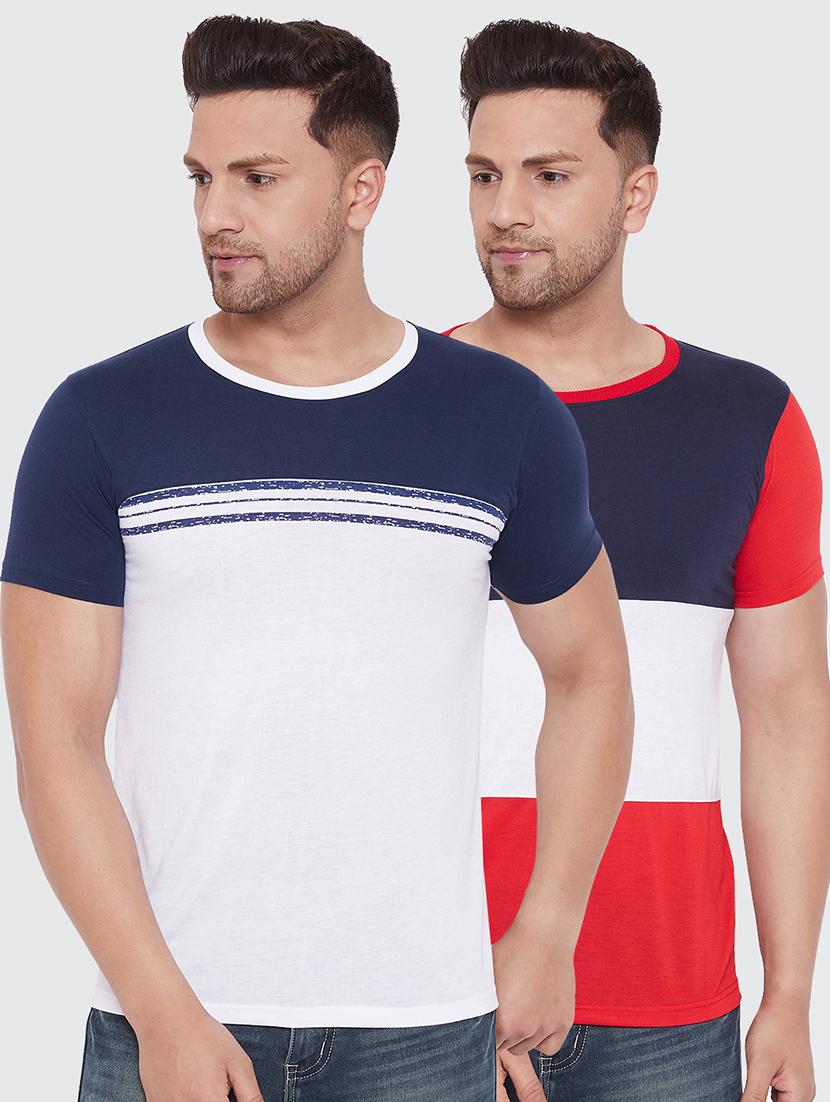 set of 2 multi colored color block t-shirts - 17780043 - Zoom Image - 0
