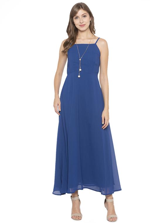 cami neck solid fit & flare dress - 17780744 -  Zoom Image - 0