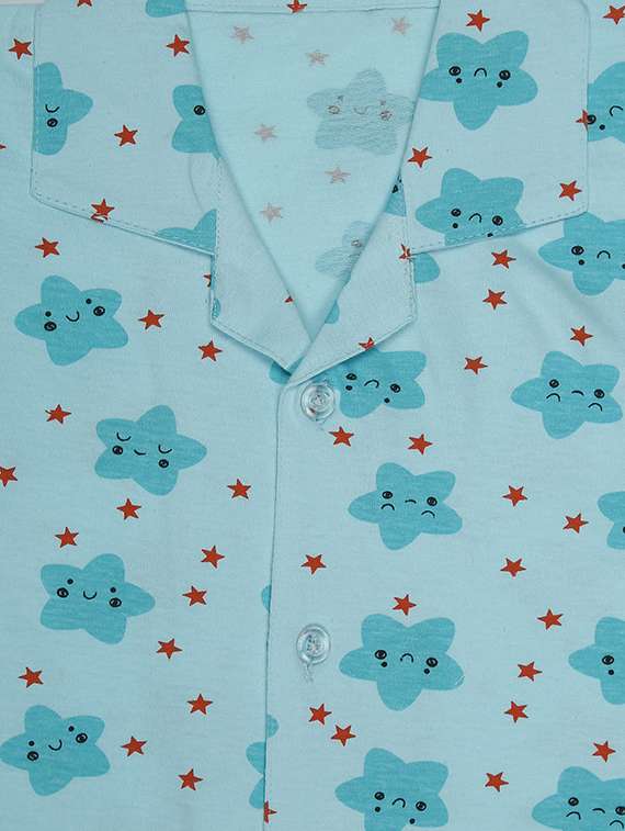 blue printed pyjama set nightwear - 17781974 - Standard Image - 5