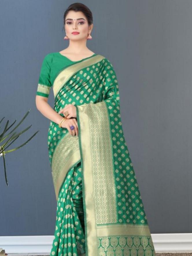 green silk saree - 17782012 -  Zoom Image - 0