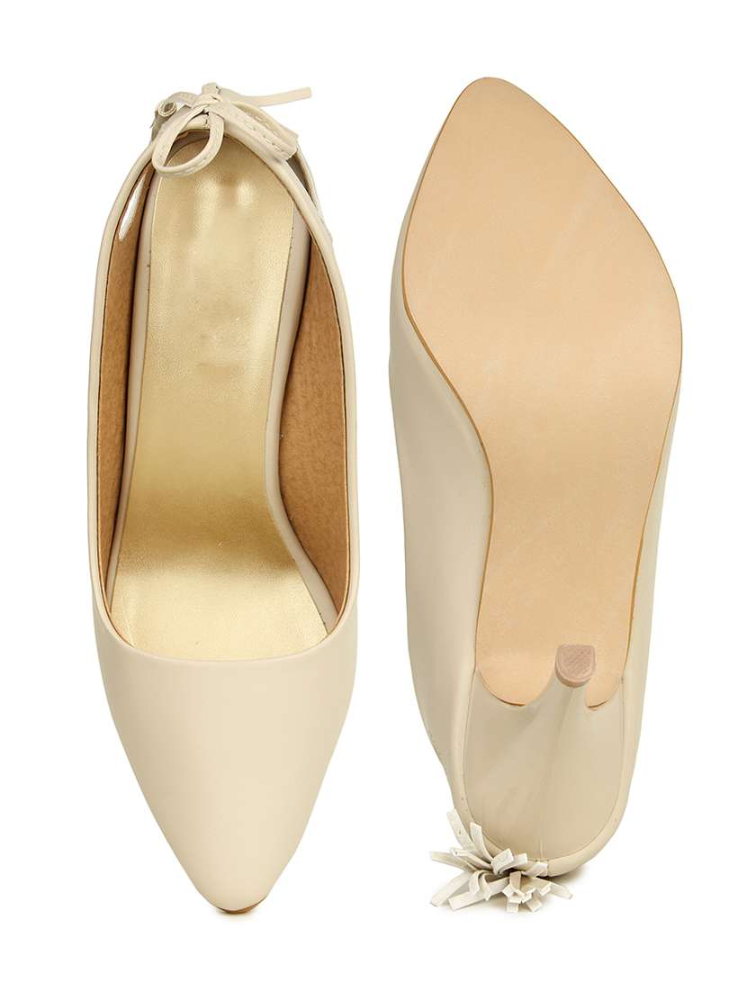 beige leatherette slip on pumps - 17782441 -  Standard Image - 3