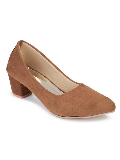 tan suede slip on pumps - 17782445 -  Standard Image - 0