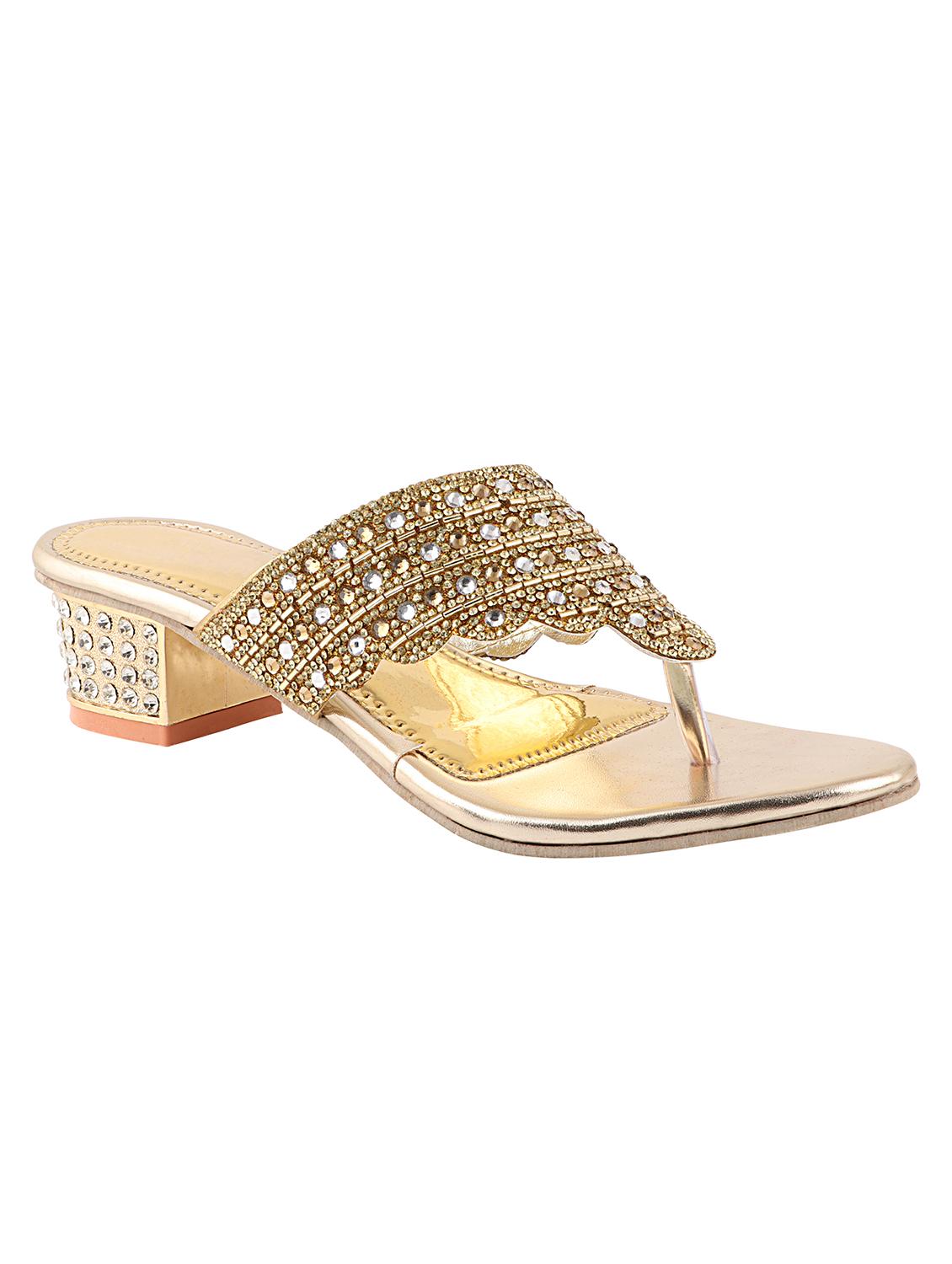 gold synthetic toe separator sandals - 17782453 - Zoom Image - 0