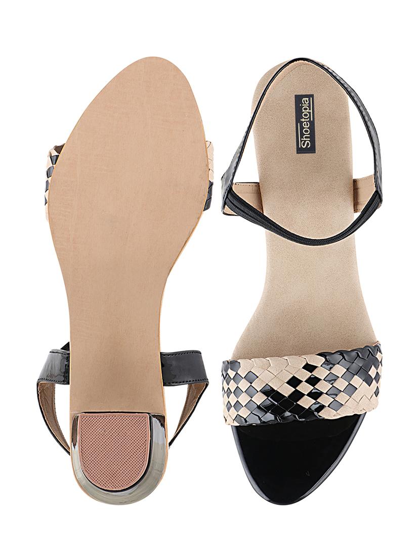 black synthetic back strap sandals - 17782470 - Standard Image - 3